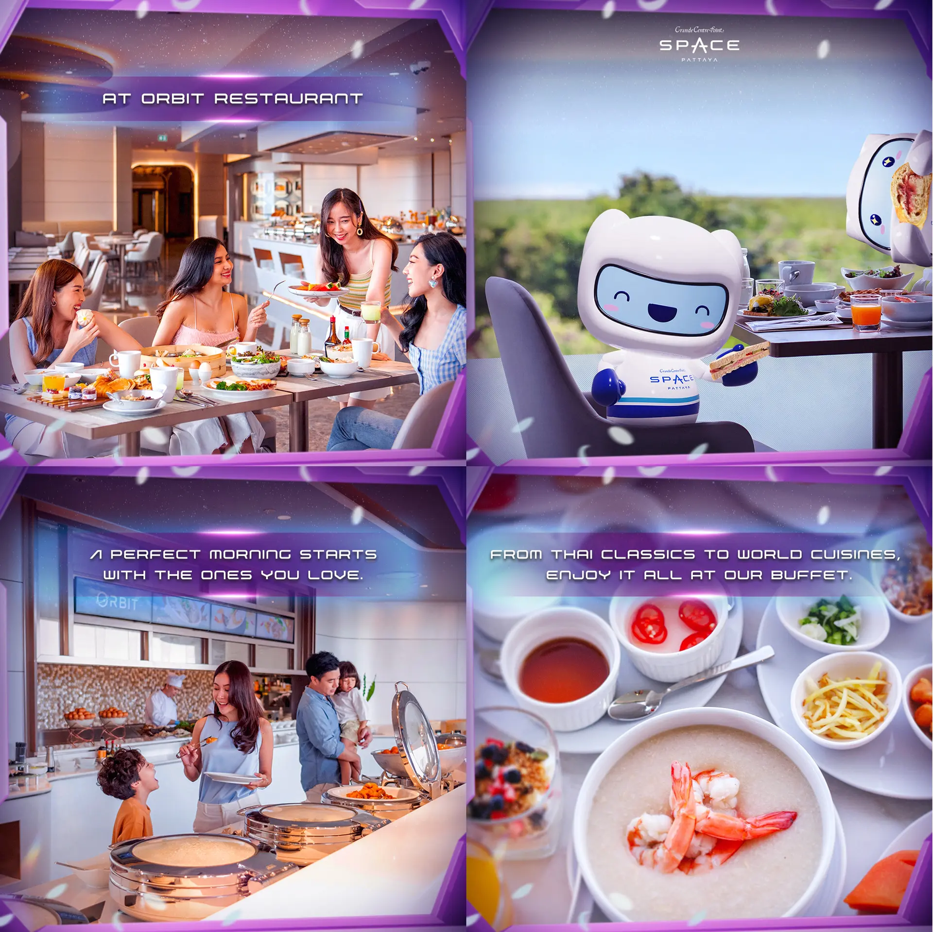 อาหารเช้าที่ ORBIT RESTAURANT อาหารเช้าที่ ORBIT RESTAURANT